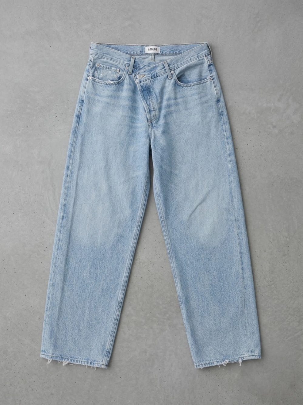 AGOLDE Criss Cross High Rise Straight Leg Light Wash Denim Jeans - Size 32